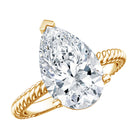 Rosec Jewels-4 Carat Solitaire Lab Created Diamond Teardrop Engagement Ring with IGI Certificate
