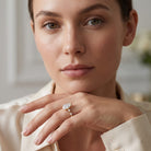 IGI Certified Lab Grown 2 Carat Diamond Teardrop Engagement Ring with Spaced Accent Lab - ( E-VS1 ) - Rosec Jewels