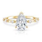 Rosec Jewels-IGI Certified Lab Grown 2 Carat Diamond Teardrop Engagement Ring with Spaced Accent