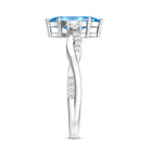 Rosec Jewels-IGI Certified Marquise Lab Grown Blue Diamond Designer Engagement Ring 2 Carat