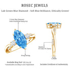 Rosec Jewels-IGI Certified Marquise Lab Grown Blue Diamond Designer Engagement Ring 2 Carat