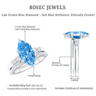 Rosec Jewels-IGI Certified Lab Grown Blue Diamond Marquise Bridal Ring Set 2 Carat
