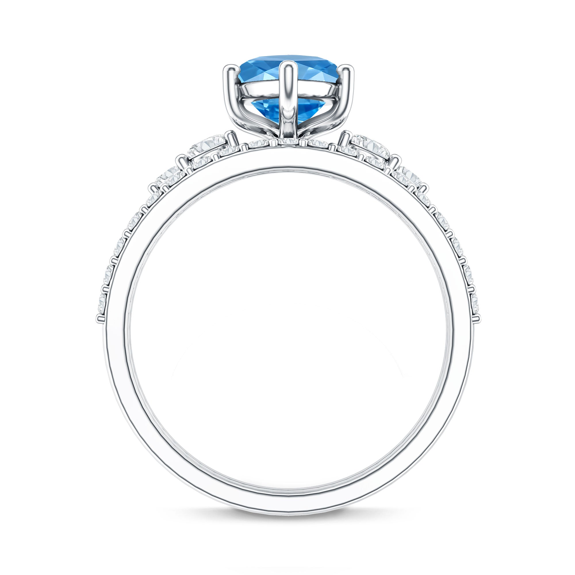 Rosec Jewels-IGI Certified Lab Grown Blue Diamond Marquise Bridal Ring Set 2 Carat