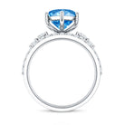 Rosec Jewels-Huge 4 Carat Lab Grown Blue Diamond Solitaire Bridal Ring Set with IGI Certificate