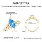 Rosec Jewels-IGI Certified 1 Carat Lab Grown Blue Diamond Engagement Ring with Split Shank
