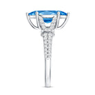 Rosec Jewels-IGI Certified Marquise Cut Lab Grown Blue Diamond 2 Carat Engagement Ring with Split Shank