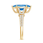Rosec Jewels-IGI Certified Marquise Cut Lab Grown Blue Diamond 2 Carat Engagement Ring with Split Shank