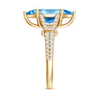 Rosec Jewels-IGI Certified 3 Carat Blue Lab Grown Diamond Marquise Engagement Ring with Split Shank