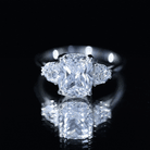 Rosec Jewels-IGI Graded 4 Carat Elongated Cushion Cut Lab Diamond Engagement Ring
