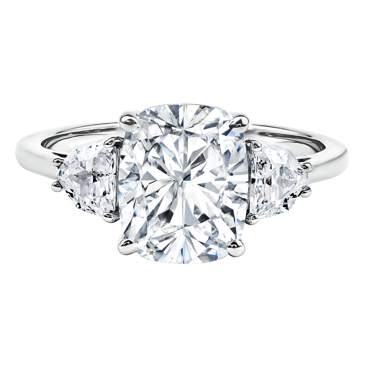 Rosec Jewels-IGI Graded 4 Carat Elongated Cushion Cut Lab Diamond Engagement Ring