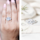 Rosec Jewels-IGI Graded 4 Carat Elongated Cushion Cut Lab Diamond Engagement Ring