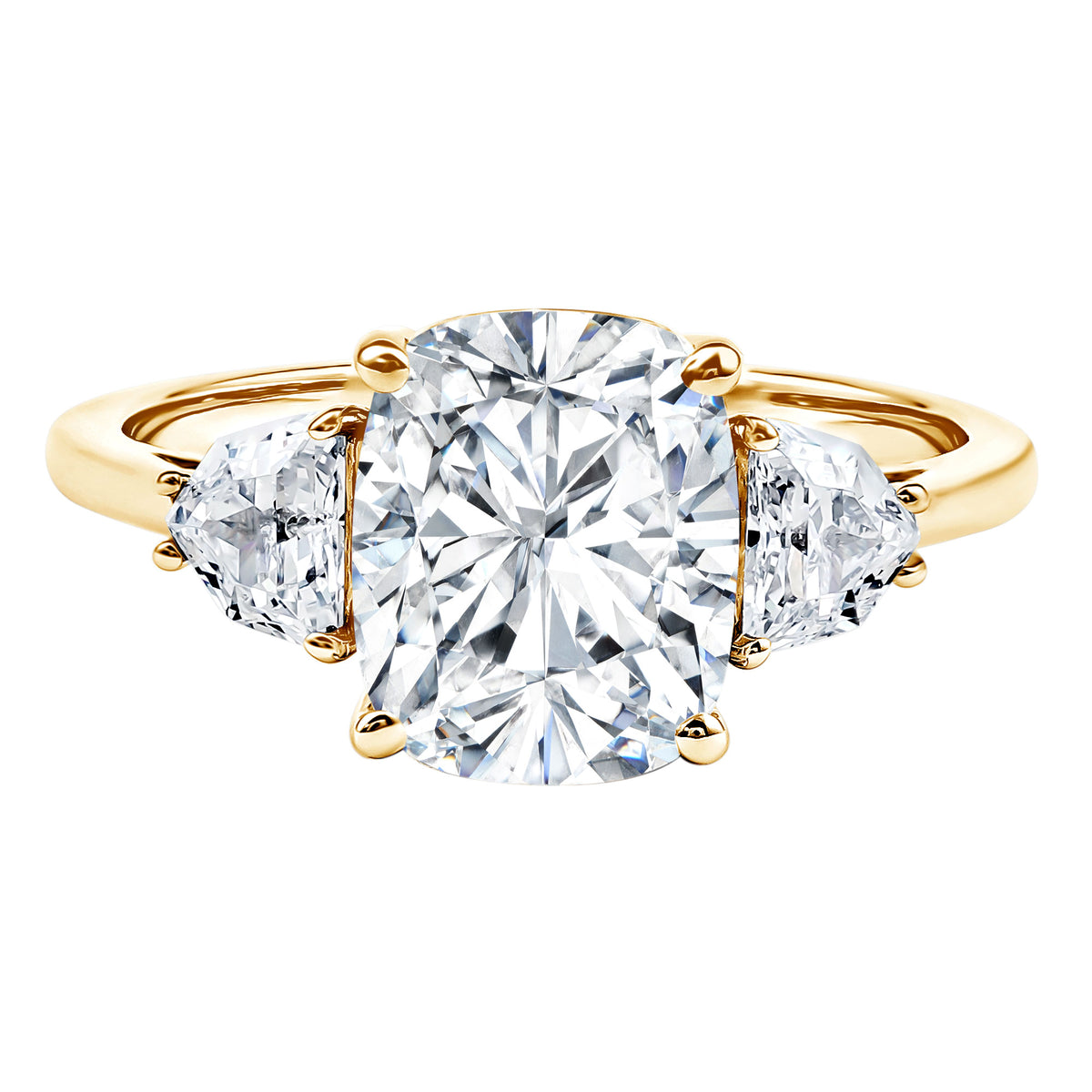 Rosec Jewels-IGI Graded 4 Carat Elongated Cushion Cut Lab Diamond Engagement Ring