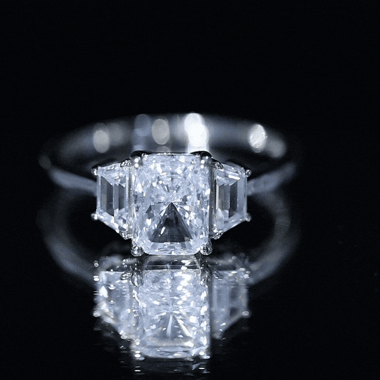 Rosec Jewels-2 Carat IGI Authenticated Lab Grown Diamond Three Stone Engagement Ring