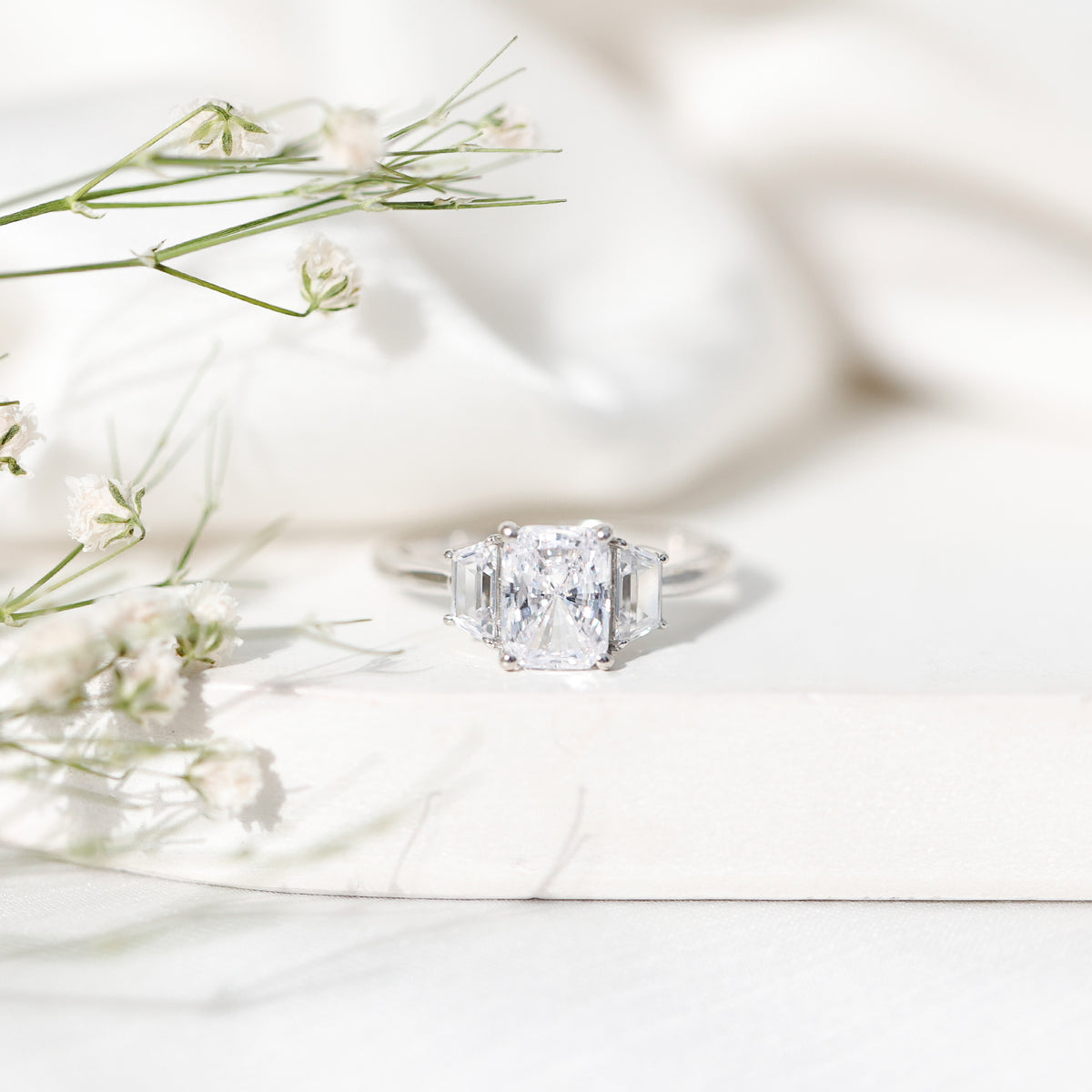 Rosec Jewels-2 Carat IGI Authenticated Lab Grown Diamond Three Stone Engagement Ring