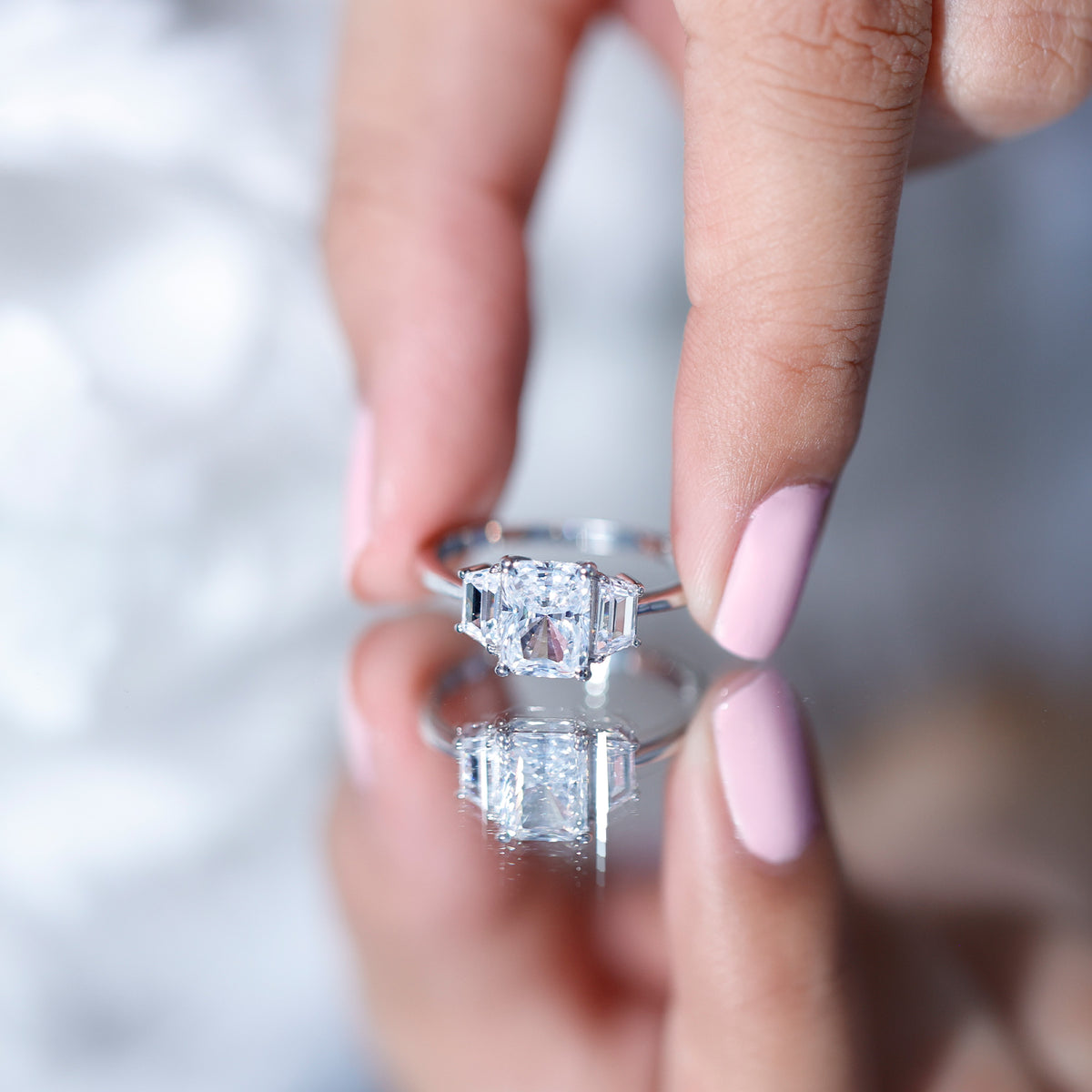 Rosec Jewels-2 Carat IGI Authenticated Lab Grown Diamond Three Stone Engagement Ring