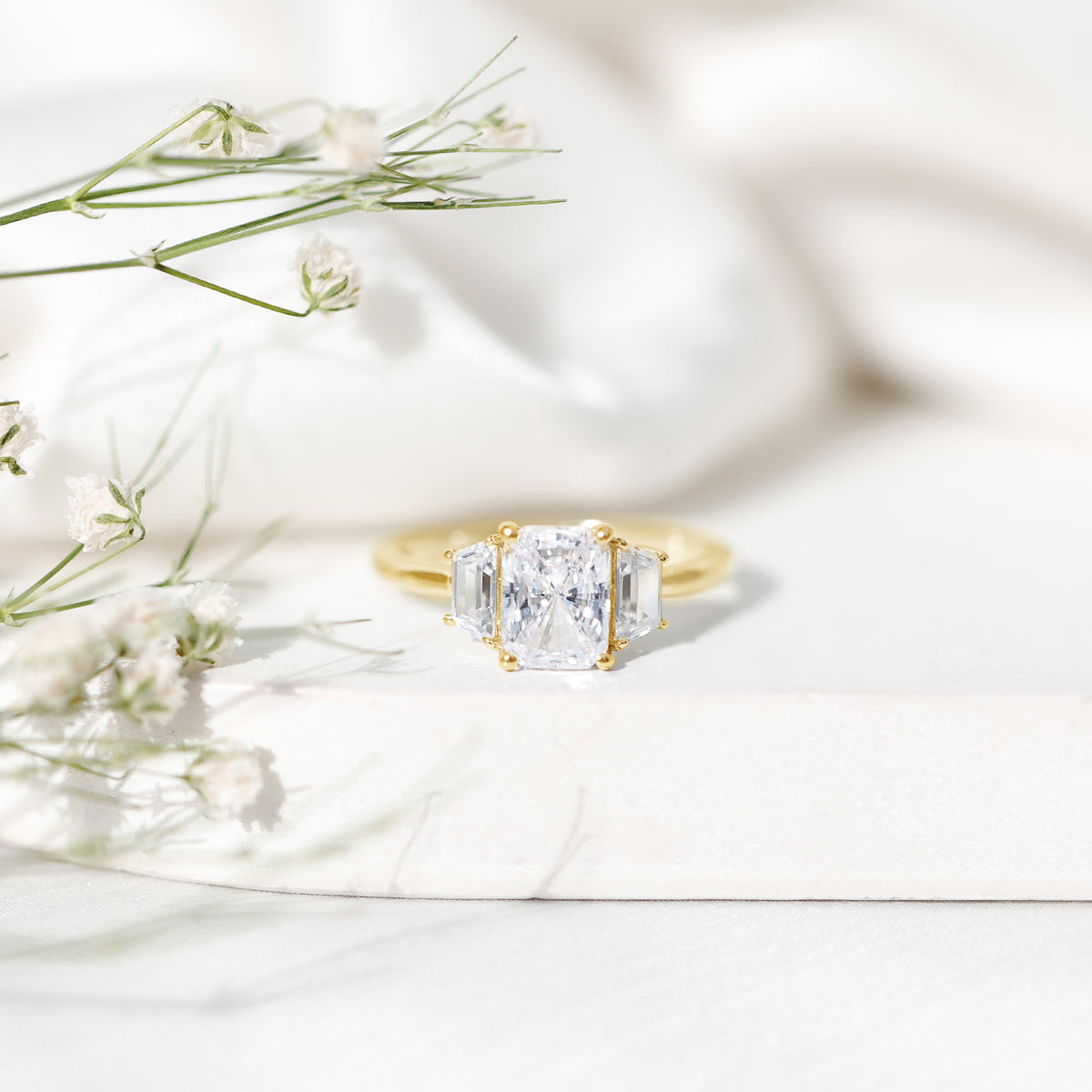 Rosec Jewels-2 Carat IGI Authenticated Lab Grown Diamond Three Stone Engagement Ring