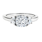 Rosec Jewels-IGI Authenticated 2 Carat Cushion Cut Lab Grown Diamond Three Stone Ring