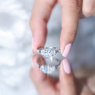 Rosec Jewels-IGI Authenticated 2 Carat Cushion Cut Lab Grown Diamond Three Stone Ring