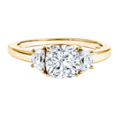 Rosec Jewels-IGI Authenticated 2 Carat Cushion Cut Lab Grown Diamond Three Stone Ring