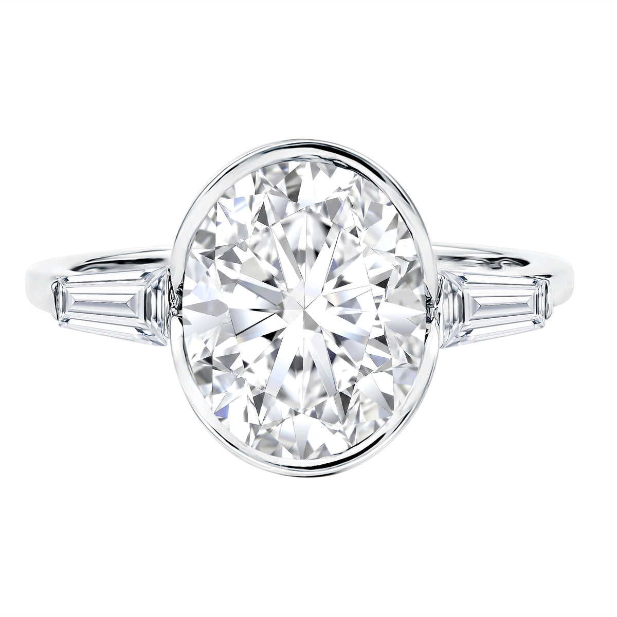 Rosec Jewels-IGI Certified 3 Carat Solitaire Lab Grown Diamond Oblong Engagement Ring