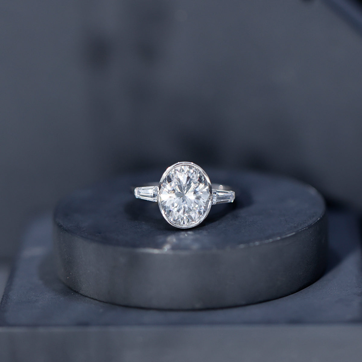 Rosec Jewels-IGI Certified 3 Carat Solitaire Lab Grown Diamond Oblong Engagement Ring