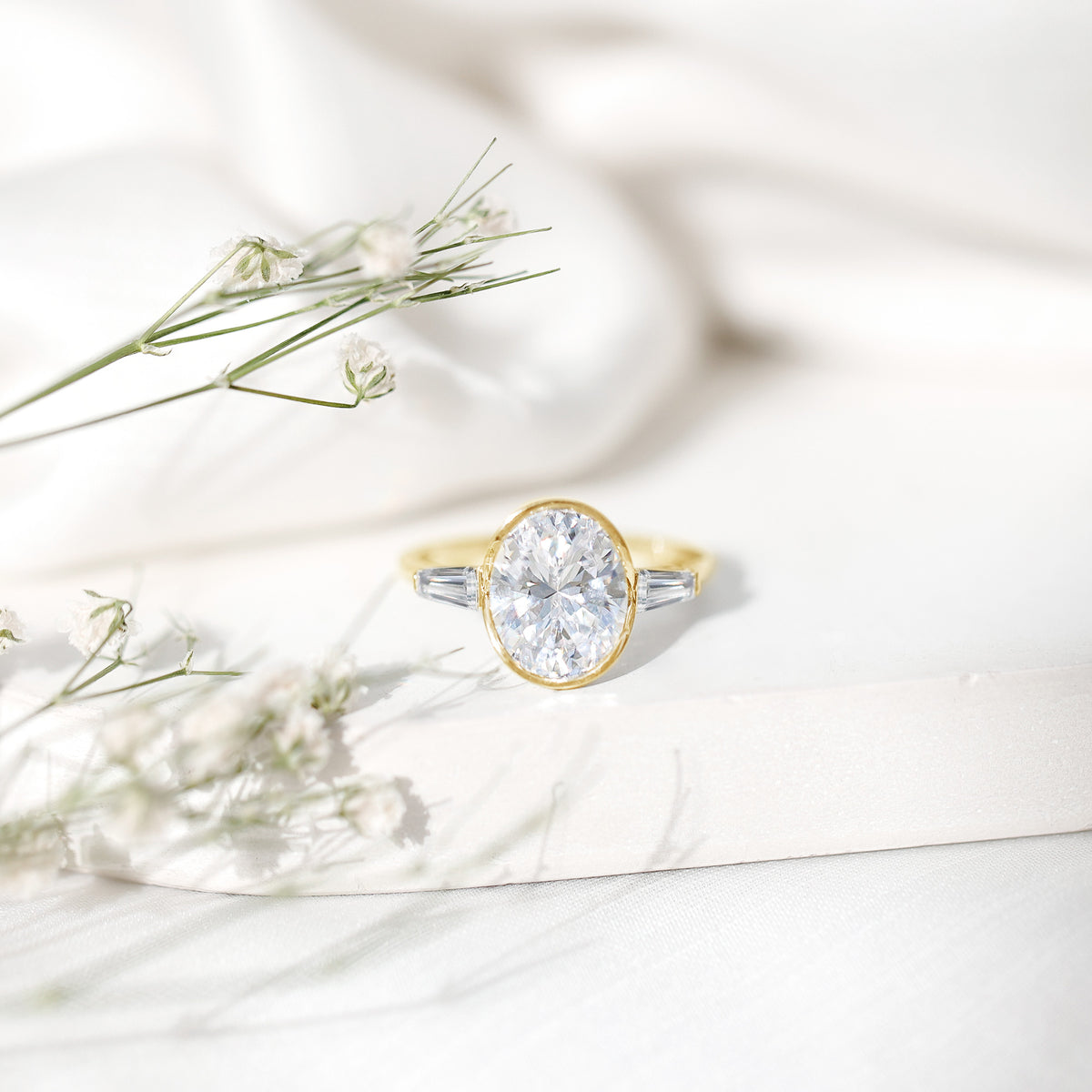 Rosec Jewels-IGI Certified 3 Carat Solitaire Lab Grown Diamond Oblong Engagement Ring
