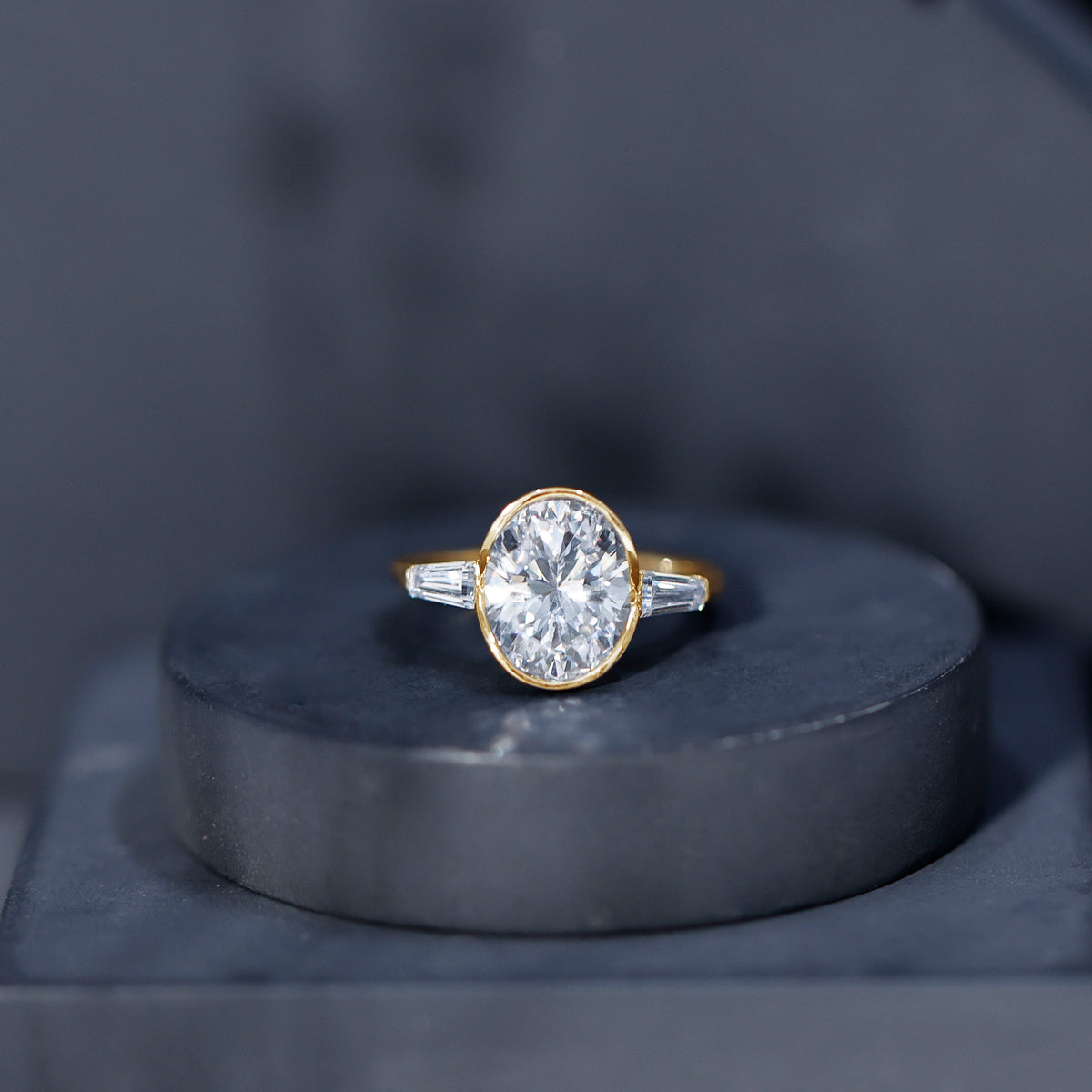 Rosec Jewels-IGI Certified 3 Carat Solitaire Lab Grown Diamond Oblong Engagement Ring