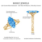 Rosec Jewels-IGI Certified Vintage Celtic Engagement Ring with 3 Carat Marquise Lab Grown Blue Diamond
