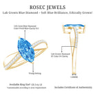 Rosec Jewels-IGI Certified 1 Carat Lab Grown Blue Diamond Marquise Engagement Ring for Women