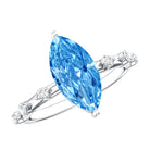 Rosec Jewels-Lab Grown 2 Carat Blue Diamond Marquise Cut Engagement Ring with IGI Certificate
