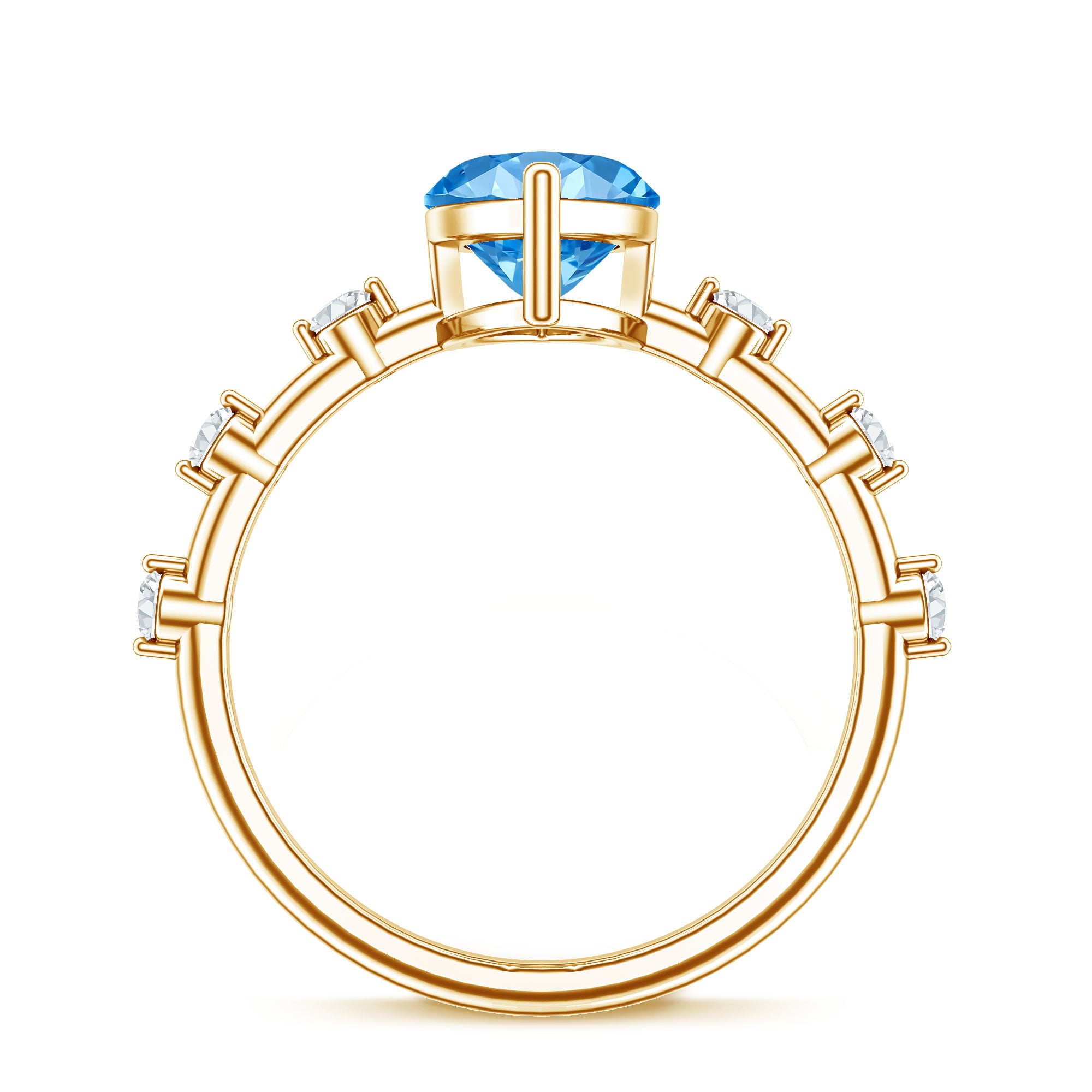 Rosec Jewels-Lab Grown 2 Carat Blue Diamond Marquise Cut Engagement Ring with IGI Certificate