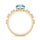 Rosec Jewels-IGI Certified 3 Carat Lab Grown Blue Diamond Marquise Engagement Ring with Spaced Accent