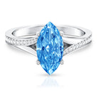 Rosec Jewels-IGI Certified 2 Carat Lab Grown Blue Diamond Split Shank Engagement Ring