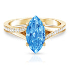 Rosec Jewels-IGI Certified 2 Carat Lab Grown Blue Diamond Split Shank Engagement Ring