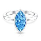 Rosec Jewels-2 Carat Lab Grown Blue Diamond Marquise Solitaire Engagement Ring IGI Certified