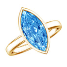 Rosec Jewels-IGI Certified Bezel Set Lab Grown Blue Diamond Marquise Engagement Ring 3 Carat