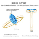 Rosec Jewels-Solitaire 1 Carat Marquise Cut Lab Grown Blue Diamond Engagement Ring with IGI Certificate