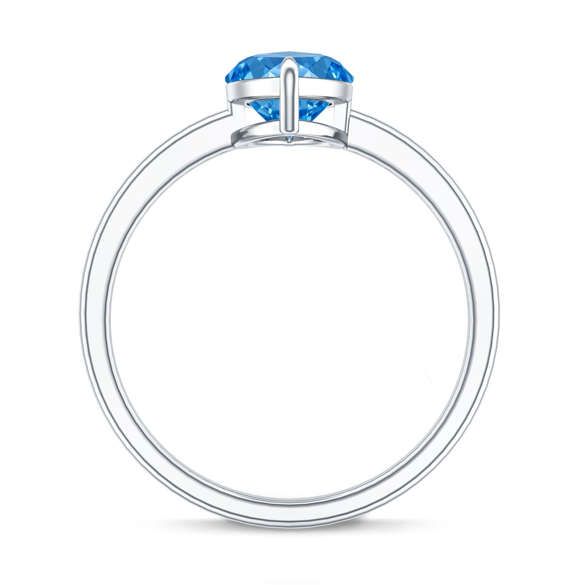 Rosec Jewels-2 Carat Marquise Cut Engagement Ring with IGI Certified Lab Grown Blue Diamond