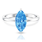 Rosec Jewels-2 Carat Marquise Cut Engagement Ring with IGI Certified Lab Grown Blue Diamond
