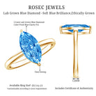Rosec Jewels-2 Carat Marquise Cut Engagement Ring with IGI Certified Lab Grown Blue Diamond