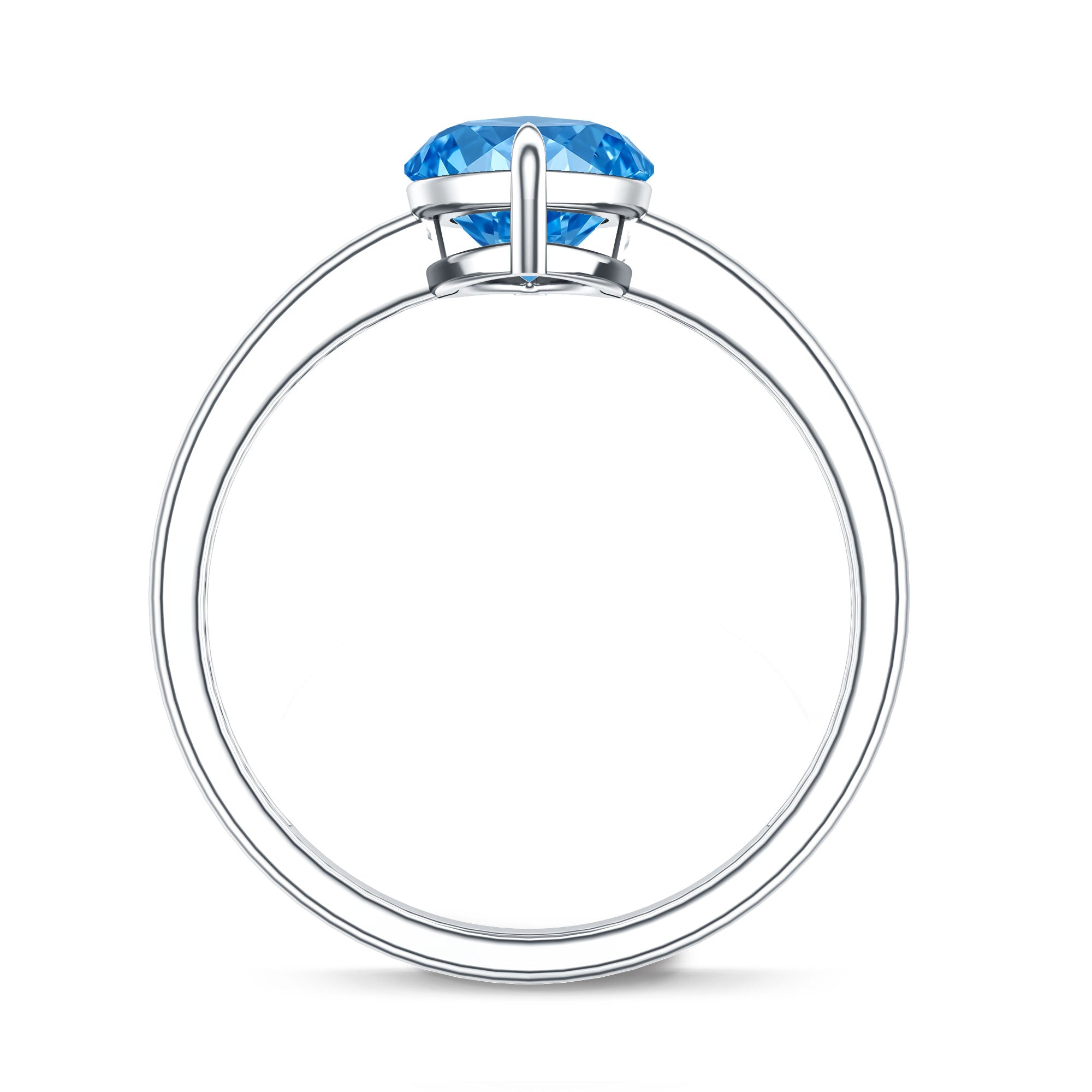 Rosec Jewels-Solitaire 3 Carat Marquise Cut Lab Grown Blue Diamond Engagement Ring IGI Certified