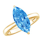 Rosec Jewels-Solitaire 3 Carat Marquise Cut Lab Grown Blue Diamond Engagement Ring IGI Certified