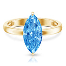 Rosec Jewels-Solitaire 3 Carat Marquise Cut Lab Grown Blue Diamond Engagement Ring IGI Certified
