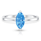 Rosec Jewels-Lab Grown 1 Carat Blue Diamond Solitaire Marquise Engagement Ring with IGI Certificate