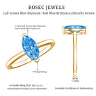 Rosec Jewels-Lab Grown 1 Carat Blue Diamond Solitaire Marquise Engagement Ring with IGI Certificate