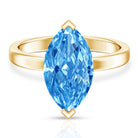 Rosec Jewels-Marquise Lab Grown Blue Diamond 2 Carat Solitaire Engagement Ring IGI Certified