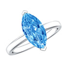 Rosec Jewels-IGI Certified 4 Carat Engagement Ring with Solitaire Marquise Cut Lab Grown Blue Diamond