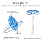 Rosec Jewels-IGI Certified 4 Carat Engagement Ring with Solitaire Marquise Cut Lab Grown Blue Diamond