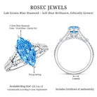 Rosec Jewels-Antique Looking 1 Carat Lab Grown Blue Diamond Engagement Ring IGI Certified