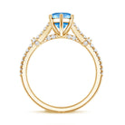 Rosec Jewels-Antique Looking 1 Carat Lab Grown Blue Diamond Engagement Ring IGI Certified